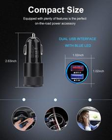 img 2 attached to 🚗 Fast USB Car Charger: 5.4A/30W Dual Port Cigarette Lighter Adapter for iPhone13, Samsung Galaxy, LG - Rapid Charging, QC 3.0 Car Plug