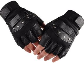 img 3 attached to 🧤 Genuine Leather KUYOMENS Cycling Finger Gloves