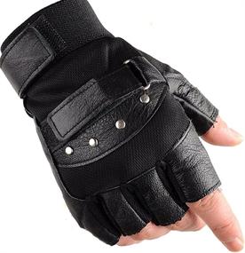 img 4 attached to 🧤 Genuine Leather KUYOMENS Cycling Finger Gloves