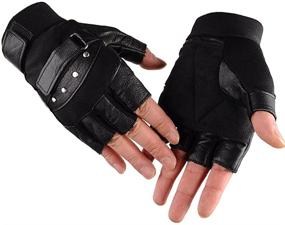 img 2 attached to 🧤 Genuine Leather KUYOMENS Cycling Finger Gloves