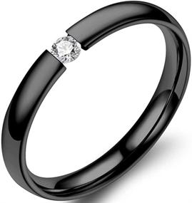 img 1 attached to 💍 Stainless Steel Stackable Cubic Zircon Wedding Band Ring - Classically Simple and Plain at 2mm