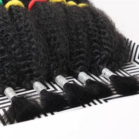 img 3 attached to 💇 5 Bundles Afro Kinky Curly Hair Extensions (13", Natural Black) - Afro Twist Braiding Hair - Bulk Hair Braiding - Synthetic Hair Extensions for Braiding