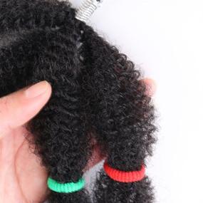 img 2 attached to 💇 5 Наборов волос Afro Kinky Curly (13", натурально-черный) - Afro Twist Braiding Hair - Нарощенные волосы для косичек - Пучки синтетических волос для косичек