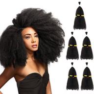 💇 5 bundles afro kinky curly hair extensions (13", natural black) - afro twist braiding hair - bulk hair braiding - synthetic hair extensions for braiding logo