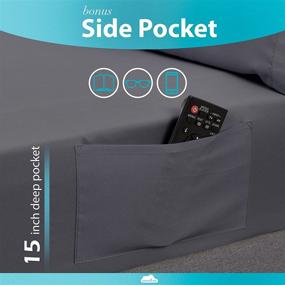 img 2 attached to 🛏️ Fitted Sheet Deep Pocket Queen Size - Gray: The Perfect Deep Pocket Bed Sheet