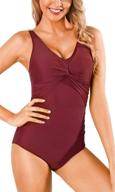 👙 flattering and stylish: somateva women's twist front monokini swimwear for tummy control and confidence logo