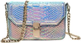 img 2 attached to Holographic Snakeskin Crossbody Shoulder Hologram Women's Handbags & Wallets and Crossbody Bags