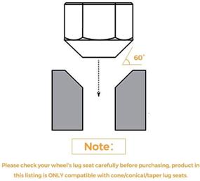 img 1 attached to 🔒 High-Quality 51 Black M12x1.25 Wheel Lock Lug Nuts Set with 60 Degree Conical Seat and Lug Nut Key - 4+1 Package