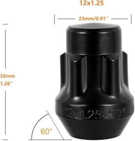 img 3 attached to 🔒 High-Quality 51 Black M12x1.25 Wheel Lock Lug Nuts Set with 60 Degree Conical Seat and Lug Nut Key - 4+1 Package