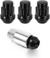 🔒 high-quality 51 black m12x1.25 wheel lock lug nuts set with 60 degree conical seat and lug nut key - 4+1 package логотип