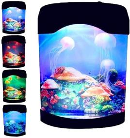 img 4 attached to 🐠 Color-Changing LED Jellyfish Lava Lamp – USB Aquarium Tank Mood Night Light for Home Bar, Bedroom, and Background Decoration