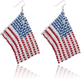 img 1 attached to Patriotic American Butterfly Earrings for Girls, 4th of July Independence Day Jewelry