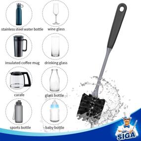 img 1 attached to Efficient Cleaning with MR.SIGA Long Handle Bottle Brush 🧼 - Perfect for Water Bottles, Glassware, and Mugs (2 Pack)