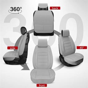 img 1 attached to 🚗 Sanwom Universal Leather Car Seat Covers - Waterproof Full Set for Various Vehicles - High Back Protector, Gray.