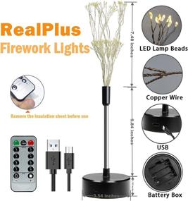 img 3 attached to 🎄 RealPlus DIY Table Lamp: 120 LEDs Copper Wire Christmas Decorations Fairy Light with Remote Control - Dimmable Warm White Bedroom Light for Indoor Party Wedding Home Decor