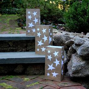 img 1 attached to Lumabase Paper Luminaria Bags-Gold Star, 100 Count, 00440: Add Magical Ambience with Golden Star Glow