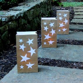 img 2 attached to Lumabase Paper Luminaria Bags-Gold Star, 100 Count, 00440: Add Magical Ambience with Golden Star Glow