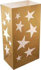 img 3 attached to Lumabase Paper Luminaria Bags-Gold Star, 100 Count, 00440: Add Magical Ambience with Golden Star Glow