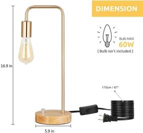 img 3 attached to 🌟 Set of 2 HAITRAL Industrial Table Lamps - Gold Bedside Lamps for Bedroom, Living Room, and Office (Bulb Not Included)