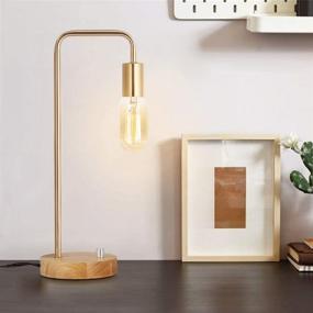 img 1 attached to 🌟 Set of 2 HAITRAL Industrial Table Lamps - Gold Bedside Lamps for Bedroom, Living Room, and Office (Bulb Not Included)