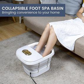 img 1 attached to 🛀 Ultimate Relaxation: Collapsible Foot Spa Soaking Tub with Heat, Remote Control, and Digital Control Panel for Home Use