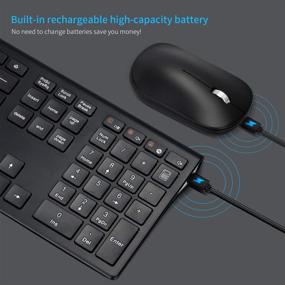 img 3 attached to 🖥️ Беспроводной комплект клавиатуры и мыши Z-litong с функцией зарядки: клавиатура эргономичного дизайна с 109 клавишами и тонкая мышь с регулируемой чувствительностью DPI