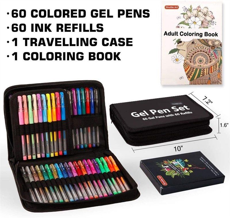 Shuttle Art 50 Pack Metallic Gel Pens, 25 Metallic Gel Pens Set with 25  Refills Perfect for Adult Coloring Books Doodling Drawing Art Markers
