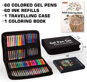 img 3 attached to 🖊️ 120 Pack Gel Pens by Shuttle Art - 60 Colored Gel Pens with 60 Refills for Adult Coloring Books, Drawing, Doodling, Crafts, Scrapbooking, and Journaling