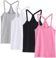 👧 edmundry 4-pack toddler girls' cotton tank tops - breathable, soft, sleeveless undershirt camisoles for girls logo