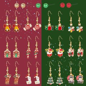 img 1 attached to 🎄 Holiday Variety Girls' Jewelry - Hypoallergenic Christmas Earrings