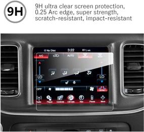 img 3 attached to Защитная пленка из закаленного стекла HD Clear для сенсорного экрана Dodge Durango Uconnect 8,4 дюйма - устойчивая к царапинам, антибликовая, защита для экрана Dodge 8,4 дюйма 2019 2020