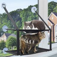 premium petdijon cat window perch: foldable window hammock for large cats, durable resting shelf with suction cups - indoor cat bed logo