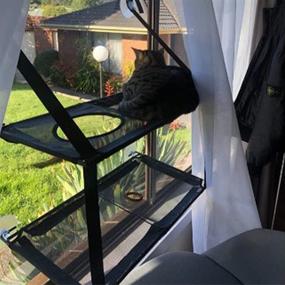 img 2 attached to Premium PetDijon Cat Window Perch: Foldable Window Hammock for Large Cats, Durable Resting Shelf with Suction Cups - Indoor Cat Bed