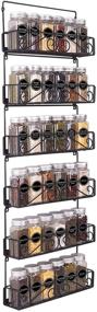 img 3 attached to 🌶️ Organize Your Kitchen with SWOMMOLY 6 Tier Wall Mount Spice Rack Organizer - Complete Set with 36 Jars, Labels, Chalk Marker, and Funnel. Maximize Space with Stackable Foldable Hanging Spice Shelf Storage Racks.