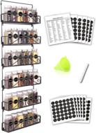 🌶️ organize your kitchen with swommoly 6 tier wall mount spice rack organizer - complete set with 36 jars, labels, chalk marker, and funnel. maximize space with stackable foldable hanging spice shelf storage racks. logo