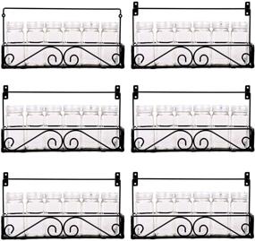 img 1 attached to 🌶️ Organize Your Kitchen with SWOMMOLY 6 Tier Wall Mount Spice Rack Organizer - Complete Set with 36 Jars, Labels, Chalk Marker, and Funnel. Maximize Space with Stackable Foldable Hanging Spice Shelf Storage Racks.