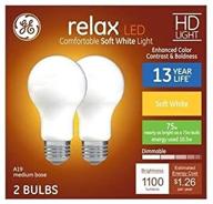 💡 ge relax 75 watt dimmable bulbs 2 pack logo