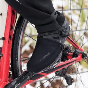 img 3 attached to 🚴 ROCKBROS Winter Cycling Shoe Toe Covers - Toe Warmers & Protectors, Black Kevlar, 1 Pair