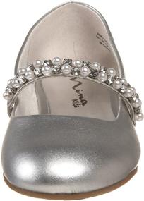 img 3 attached to Little Nataly Strap Silver Nappa Girls' Shoes and Flats