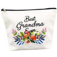 🎁 best grandma ever makeup bag - grandma gifts, mother's day & birthday gifts for grandmothers, nana gift for mom from granddaughter logo