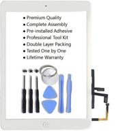 📱 high-quality ipad 5 ipad air model a1474 a1475 white digitizer replacement kit - home button, camera holder, adhesive stickers & professional tool set included logo