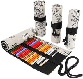 img 4 attached to FZBNSRKO Colorful Print Pencils Case Wrap Organization, Storage & Transport for Pen, Pencil & Marker Cases