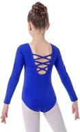 irresistible molldan girls long sleeve ballet leotards: strikingly chic crisscross straps back dance tops logo