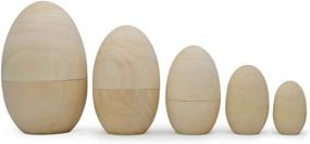 img 4 attached to Elevate Your Easter Decor with Unpainted Blank Wooden Nesting Set