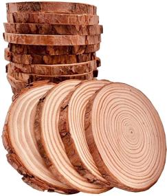 img 4 attached to 🌲 20 Pieces of Unfinished Natural Wood Slices: Ideal for Crafts, Christmas Ornaments, and DIY Projects - 3.5-4 inch Craft Wood Kit with Bark