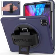 🔵 batyue ipad pro 12.9 2020 & 2018 case - support 2nd gen pencil wireless charging, 360° rotating kickstand, shock proof - blue logo