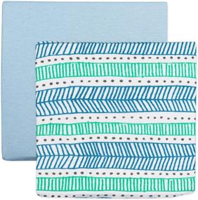 img 1 attached to Organic Cotton Changing Pad Covers for Babies - HonestBaby (Set of 2)