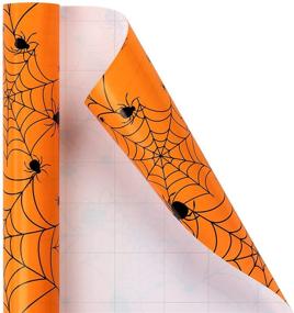img 2 attached to Бумажный рулон с паутинным дизайном от WRAPAHOLIC - идеально подходит для Хэллоуина, праздников, вечеринок, упаковки подарков на беби-шауэр - 30 дюймов x 33 фута.