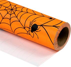 img 4 attached to Бумажный рулон с паутинным дизайном от WRAPAHOLIC - идеально подходит для Хэллоуина, праздников, вечеринок, упаковки подарков на беби-шауэр - 30 дюймов x 33 фута.