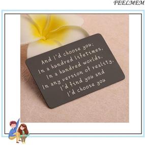 img 2 attached to Personalized FEELMEM Engraved Boyfriend Anniversary Men's Accessories: Ideal Wallets, Card Cases & Money Organizers